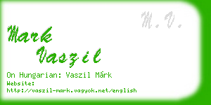 mark vaszil business card